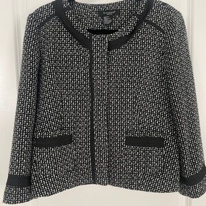 Sandro Black and White Textured Blazer